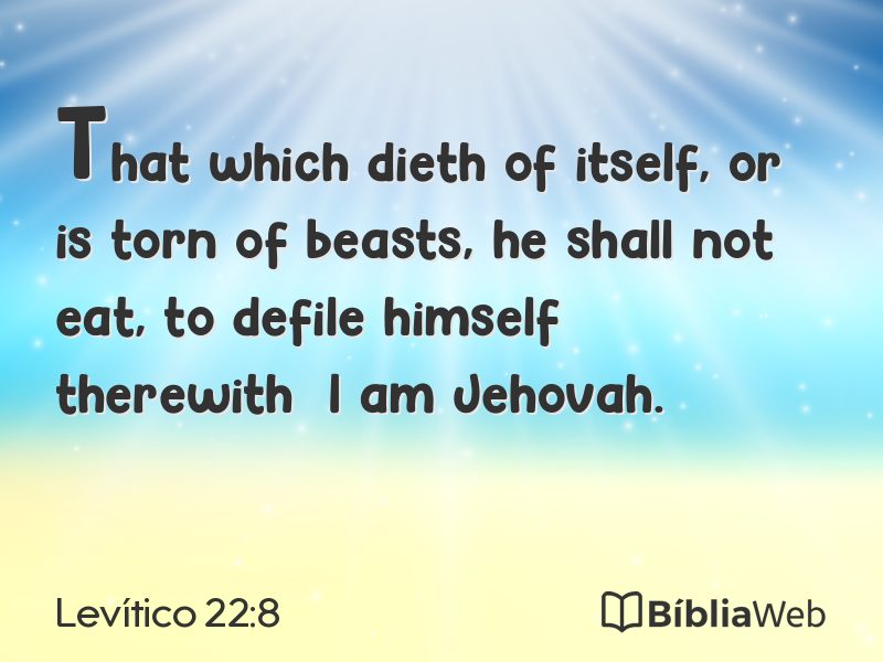 Levítico 22:8 em imagem para compartilhar