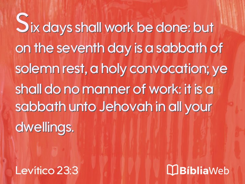 Levítico 23:3 em imagem para compartilhar