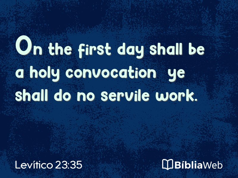 Levítico 23:35 em imagem para compartilhar