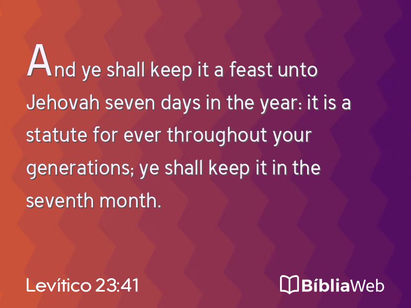 Levítico 23:41 em imagem para compartilhar