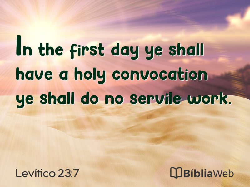 Levítico 23:7 em imagem para compartilhar