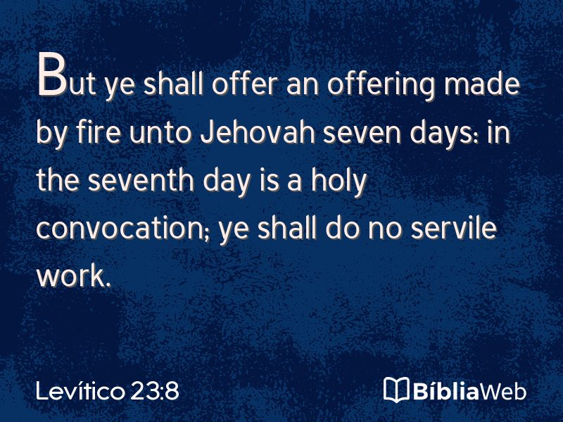 Levítico 23:8 em imagem para compartilhar