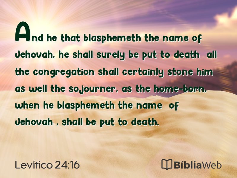 Levítico 24:16 em imagem para compartilhar