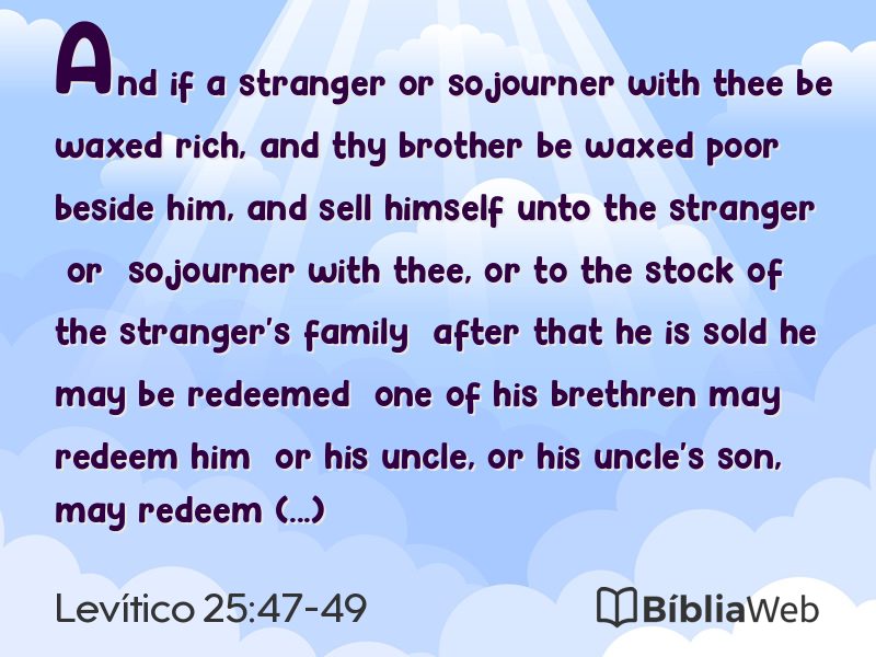 Levítico 25:47-49 em imagem para compartilhar