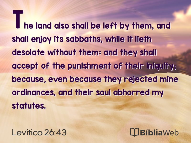 Levítico 26:43 em imagem para compartilhar
