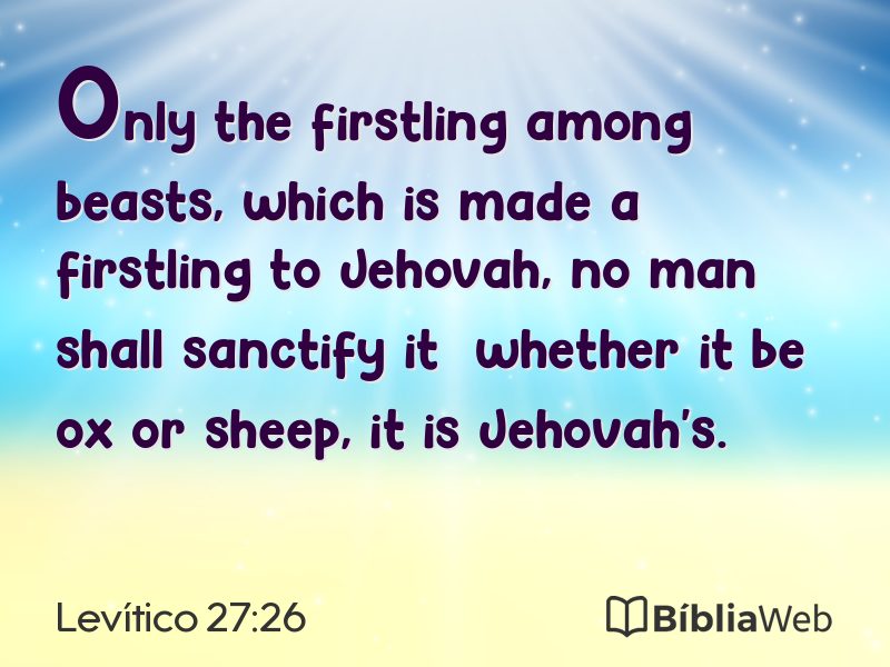Levítico 27:26 em imagem para compartilhar