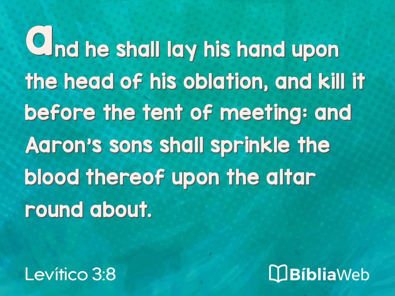 Levítico 3:8 em imagem para compartilhar