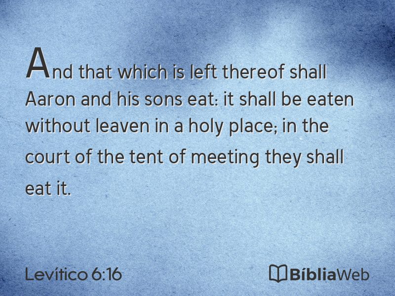 Levítico 6:16 em imagem para compartilhar