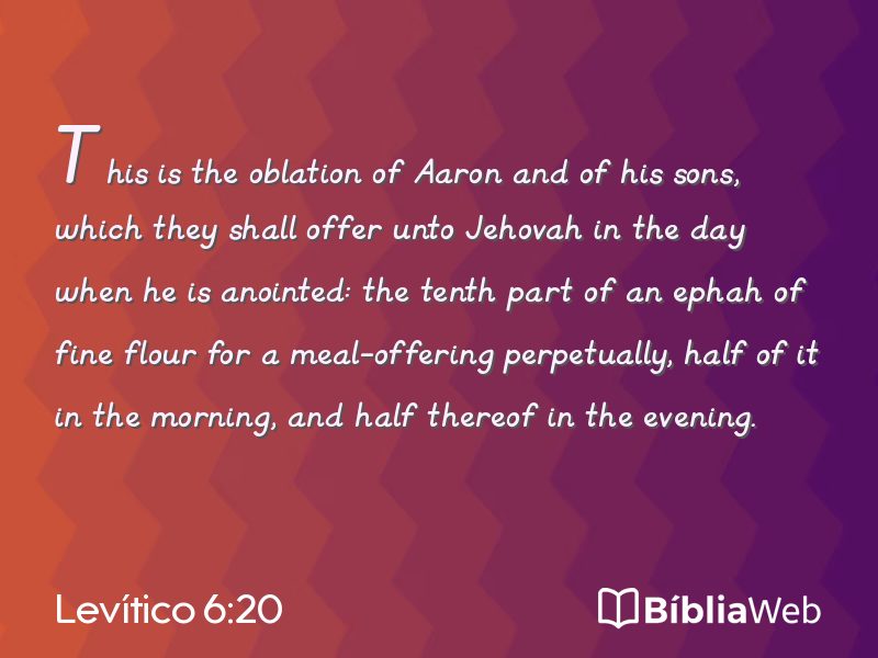 Levítico 6:20 em imagem para compartilhar