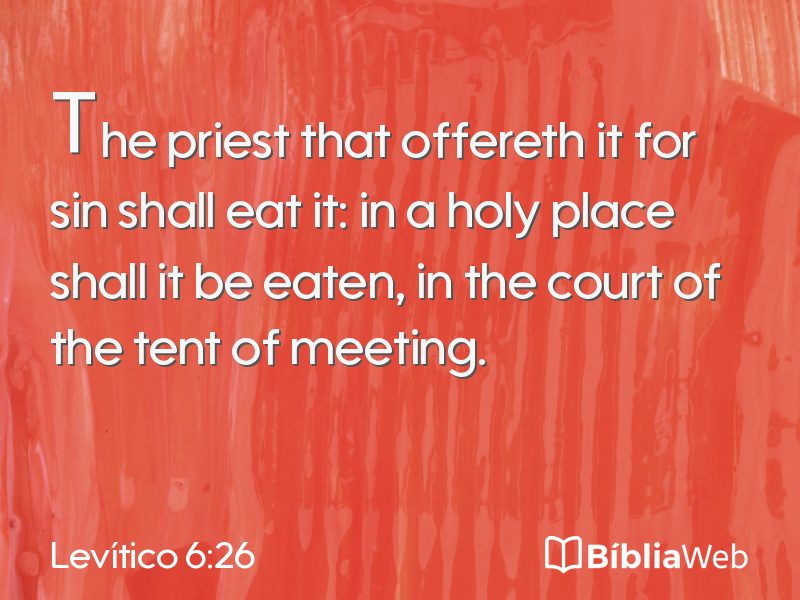Levítico 6:26 em imagem para compartilhar