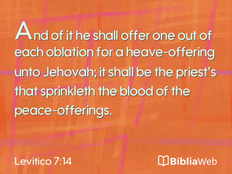 Levítico 7:14 em imagem para compartilhar