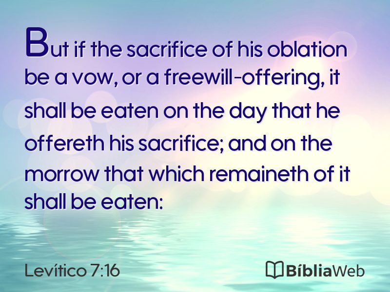 Levítico 7:16 em imagem para compartilhar