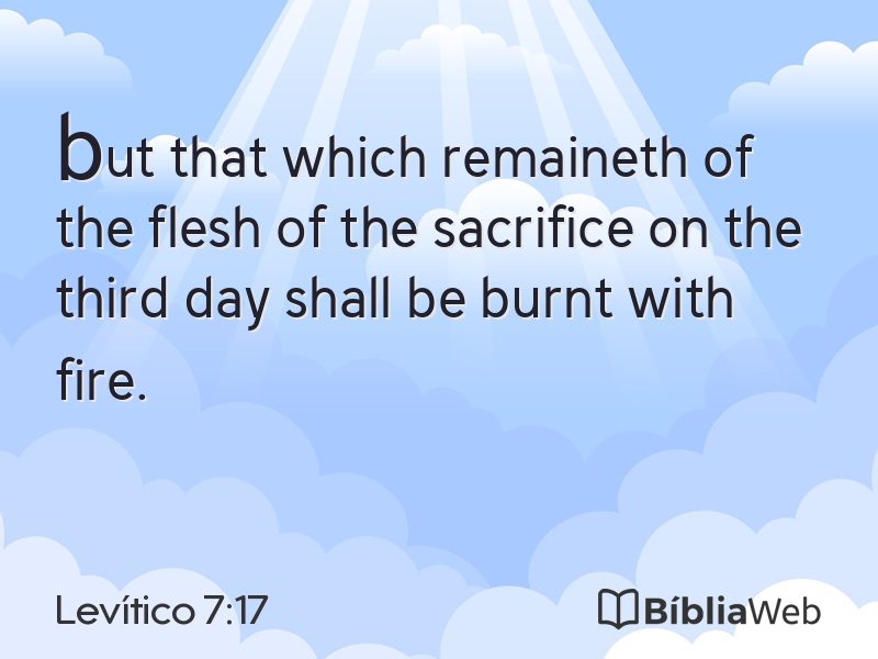 Levítico 7:17 em imagem para compartilhar