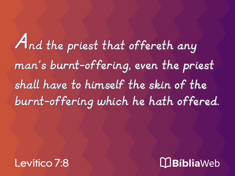Levítico 7:8 em imagem para compartilhar