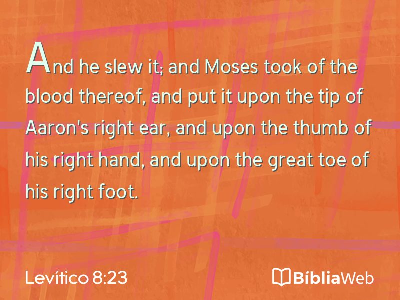 Levítico 8:23 em imagem para compartilhar