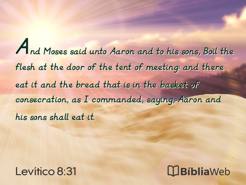Levítico 8:31 em imagem para compartilhar