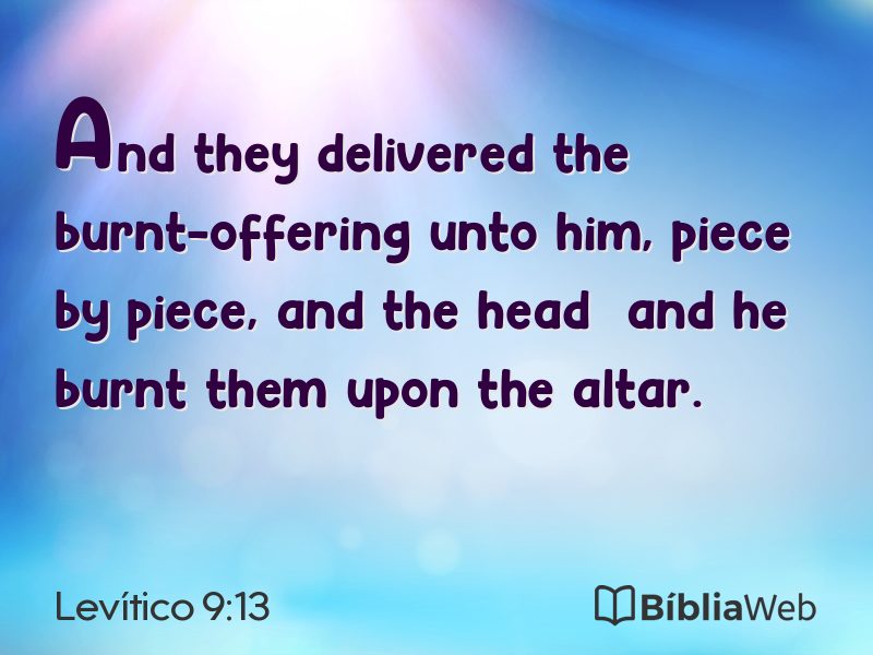 Levítico 9:13 em imagem para compartilhar