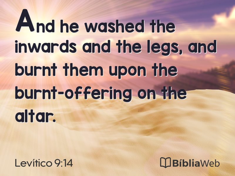 Levítico 9:14 em imagem para compartilhar