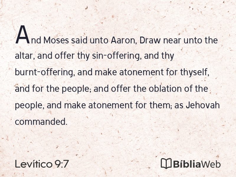 Levítico 9:7 em imagem para compartilhar