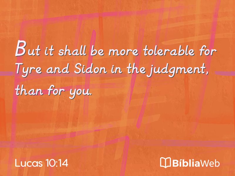 Lucas 10:14 em imagem para compartilhar
