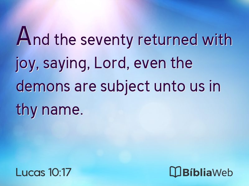 Lucas 10:17 em imagem para compartilhar