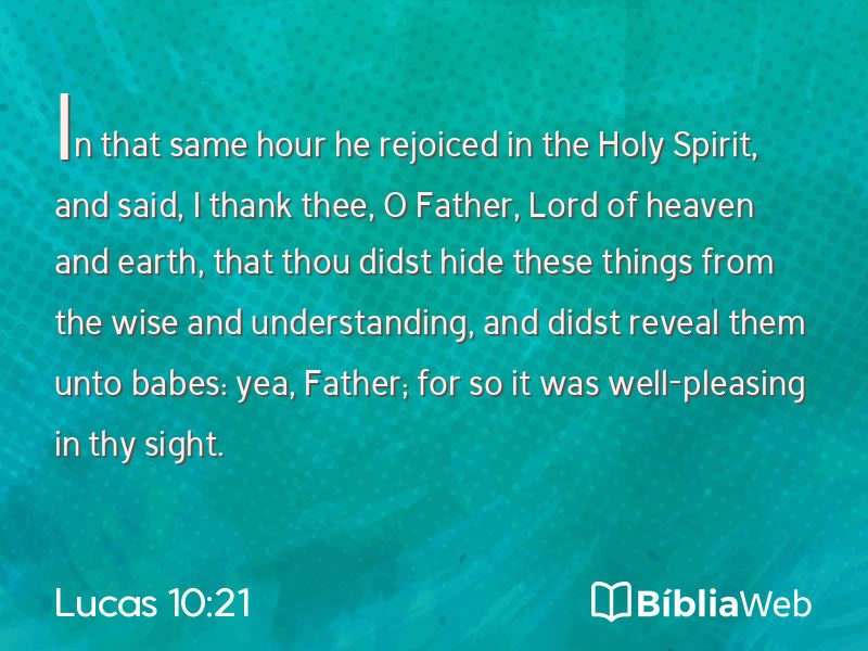 Lucas 10:21 em imagem para compartilhar