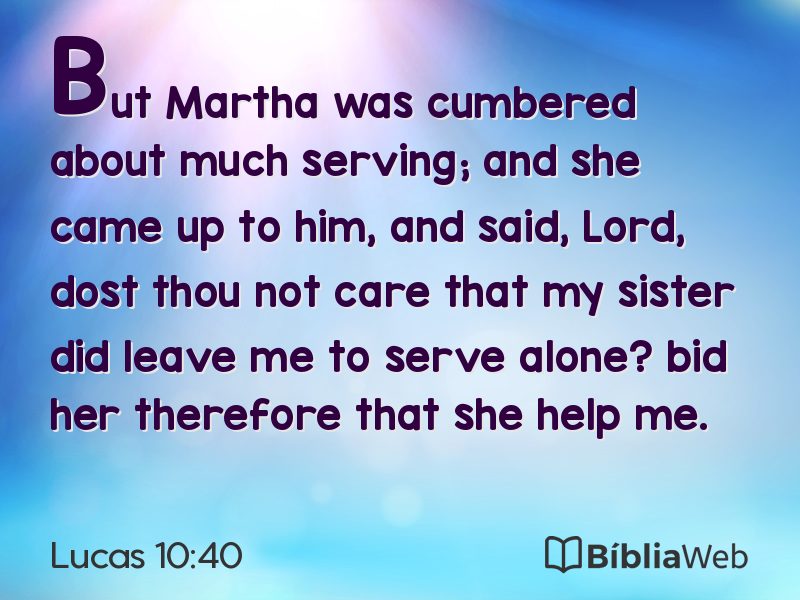 Lucas 10:40 em imagem para compartilhar