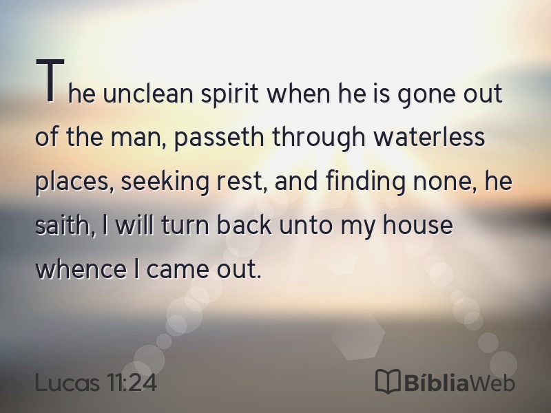 Lucas 11:24 em imagem para compartilhar