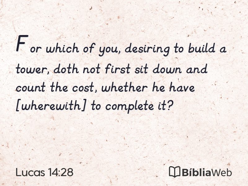 Lucas 14:28 em imagem para compartilhar