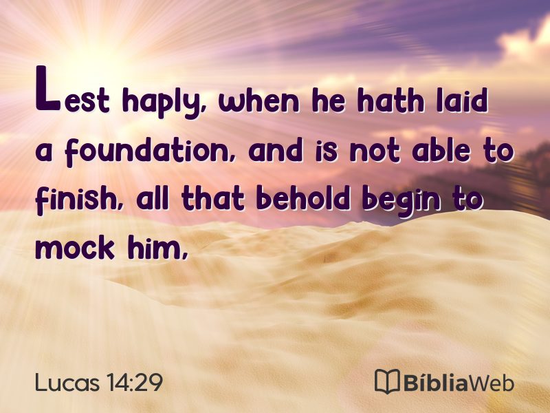 Lucas 14:29 em imagem para compartilhar