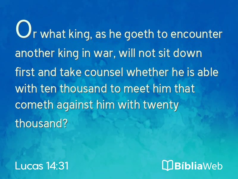 Lucas 14:31 em imagem para compartilhar