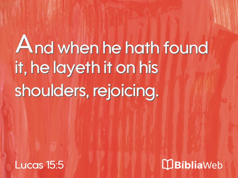 Lucas 15:5 em imagem para compartilhar