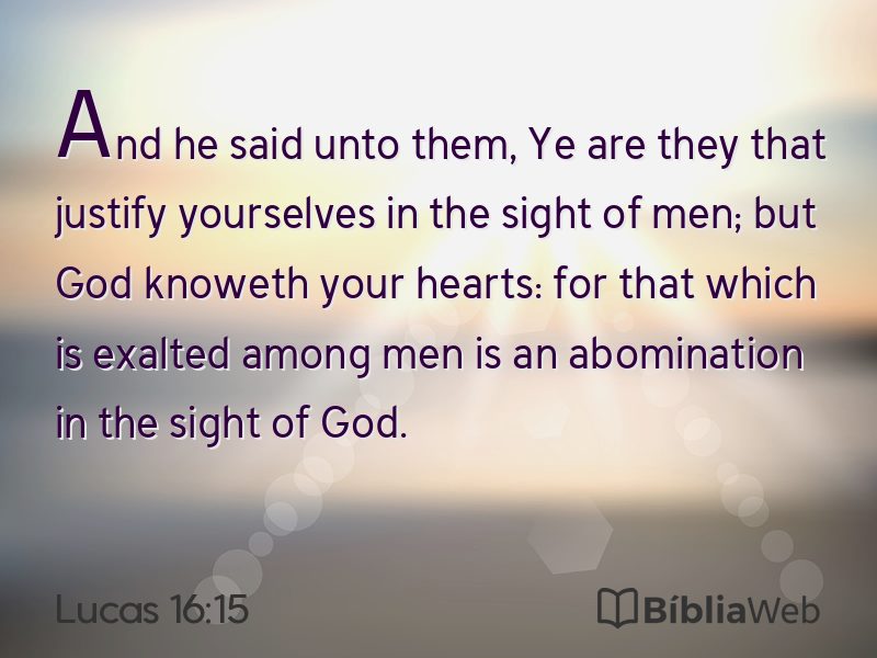 Lucas 16:15 em imagem para compartilhar