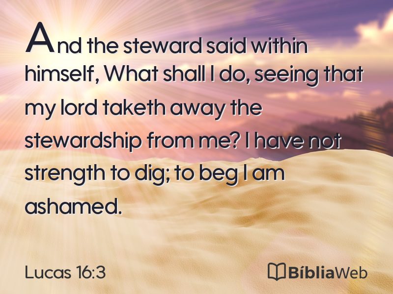 Lucas 16:3 em imagem para compartilhar