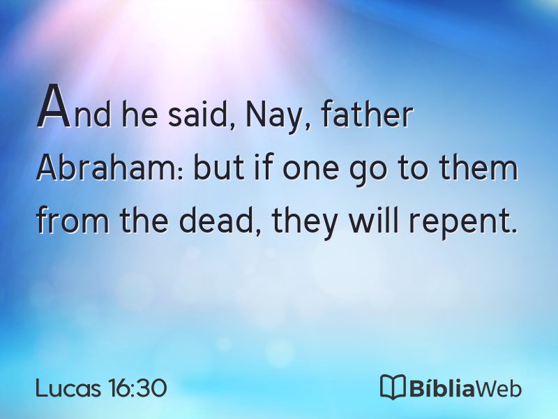 Lucas 16:30 em imagem para compartilhar
