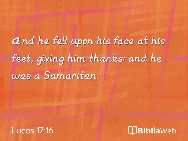 Lucas 17:16 em imagem para compartilhar