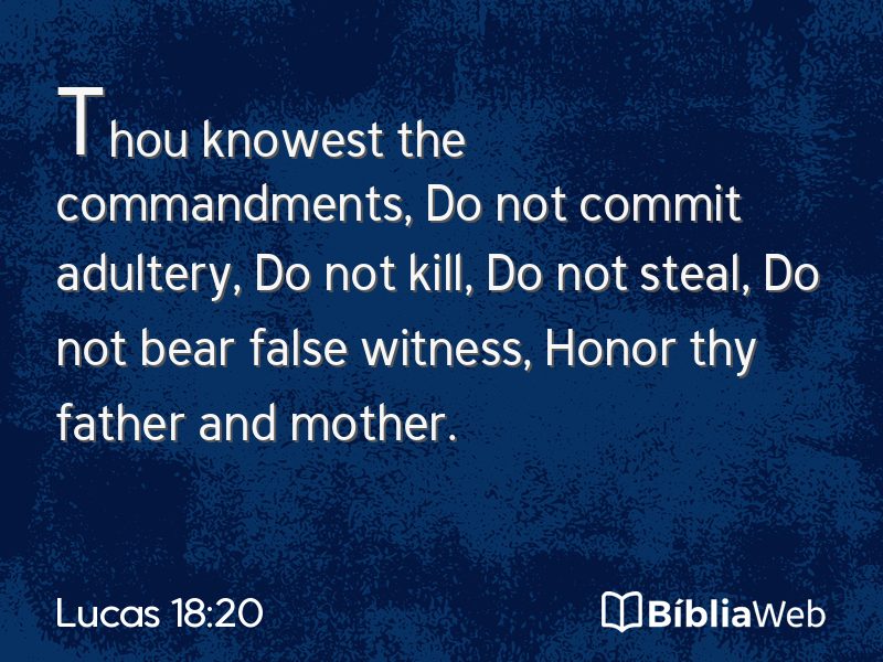 Lucas 18:20 em imagem para compartilhar
