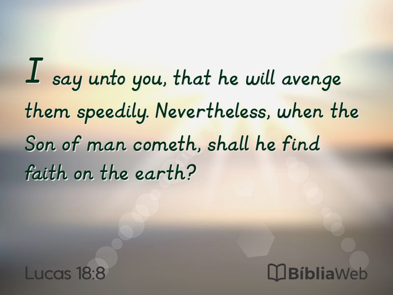 Lucas 18:8 em imagem para compartilhar