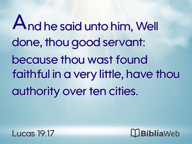 Lucas 19:17 em imagem para compartilhar