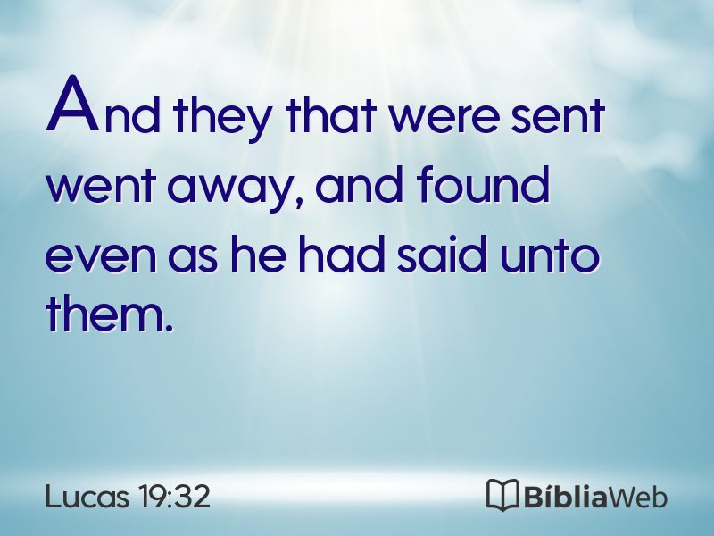 Lucas 19:32 em imagem para compartilhar