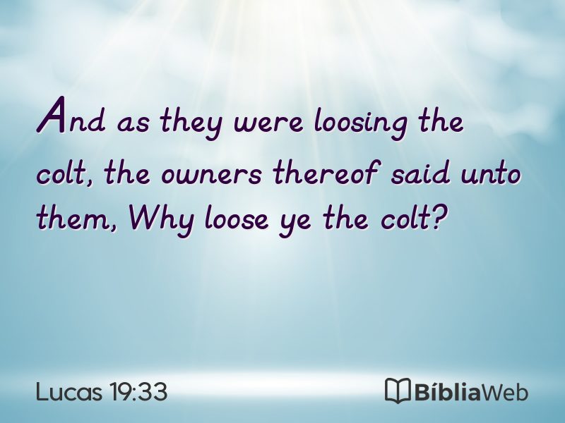 Lucas 19:33 em imagem para compartilhar