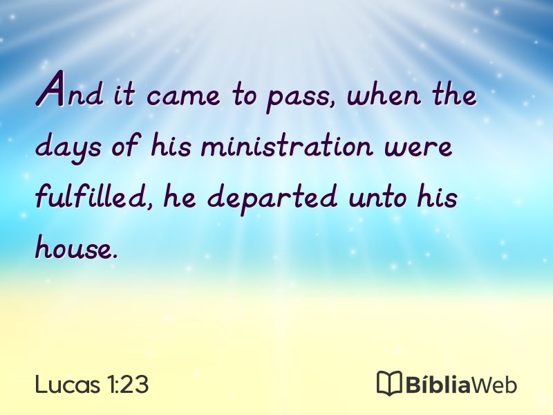 Lucas 1:23 em imagem para compartilhar