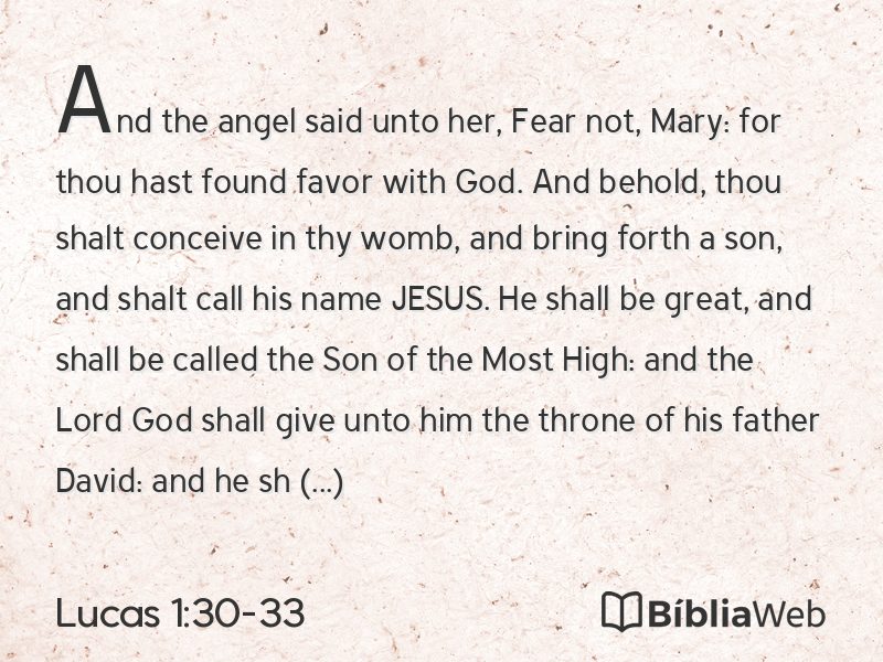 Lucas 1:30-33 em imagem para compartilhar
