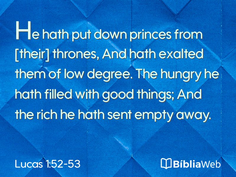 Lucas 1:52-53 em imagem para compartilhar