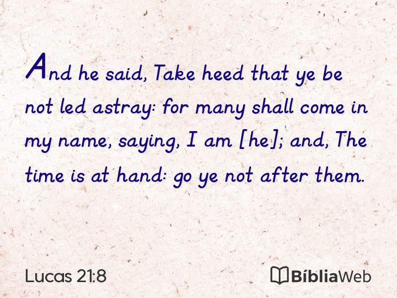 Lucas 21:8 em imagem para compartilhar