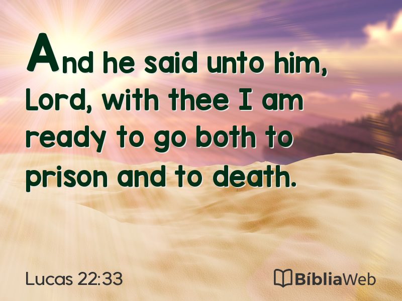 Lucas 22:33 em imagem para compartilhar