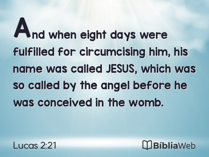 Lucas 2:21 em imagem para compartilhar