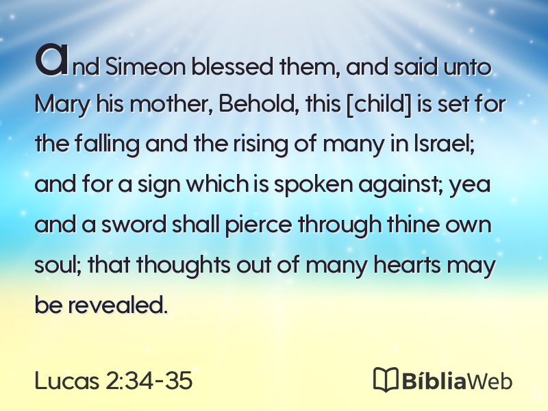 Lucas 2:34-35 em imagem para compartilhar