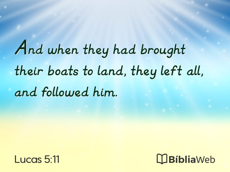 Lucas 5:11 em imagem para compartilhar