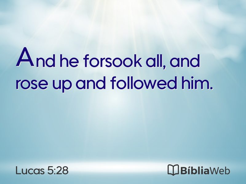 Lucas 5:28 em imagem para compartilhar